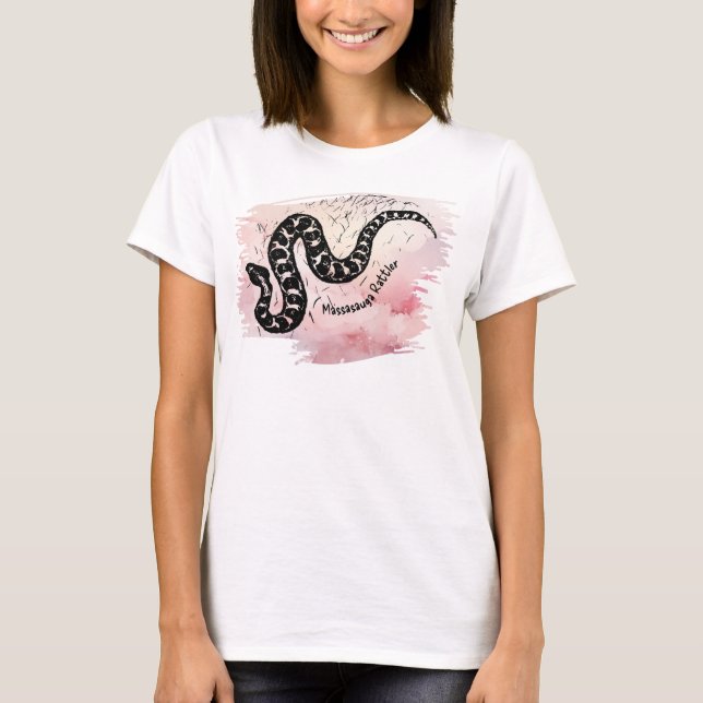 Benannt ich Bite Massasauga Schlange auf Pink T-Shirt (Vorderseite)