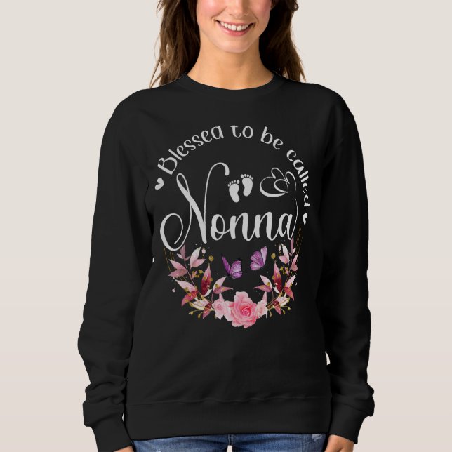Benannt nach Nonna Women Blume Decke Gran Sweatshirt (Vorderseite)