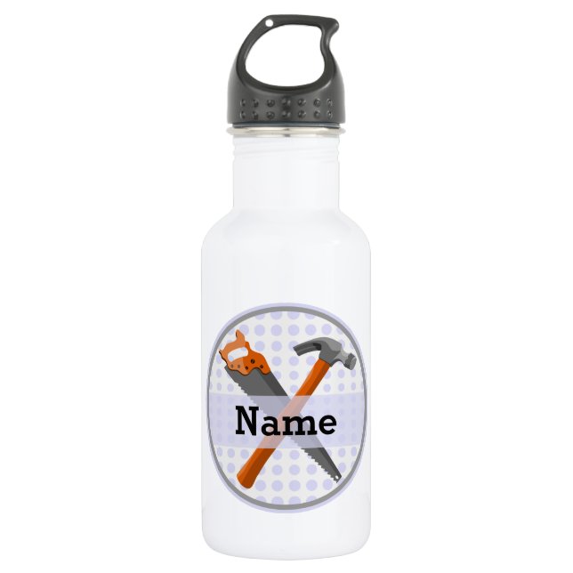 Benannt Personalisiert Tools Design für Jungen. Trinkflasche (Vorderseite)