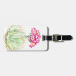 Benannt primula rosa Wasserfarben Gepäckmarke Gepäckanhänger