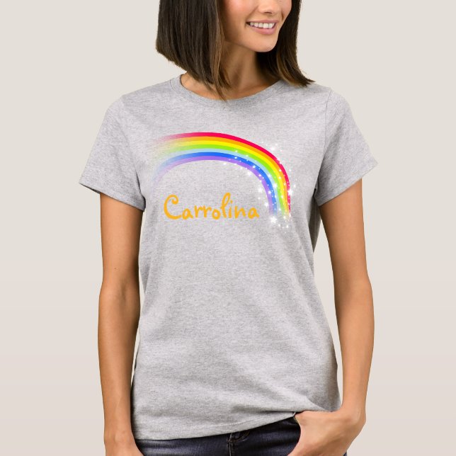 Benannt Regenbogen Sonnengelb T - Shirt (Vorderseite)