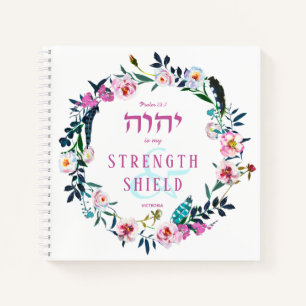 Benannte Bibel Zitat YHVH Pink Notizbuch