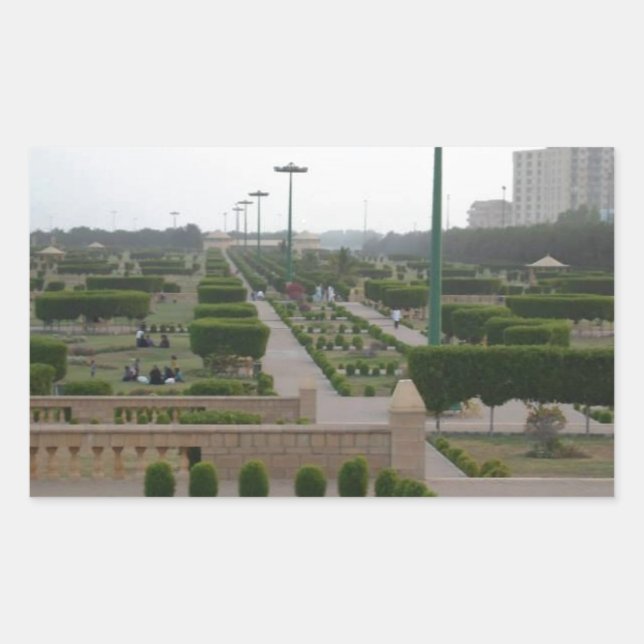 Benazir Park Landschaftliche Landschaft Principe Rechteckiger Aufkleber (Vorderseite)