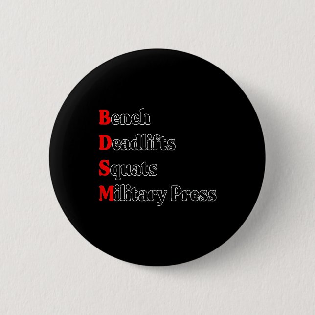 Bench Deadlift Squat Militär Press Bodybuilding G Button (Vorderseite)