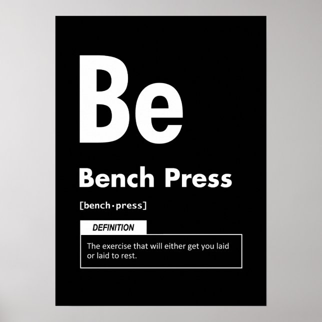 Bench Press - Periodic Table - Funny Gym Meme Poster (Vorne)