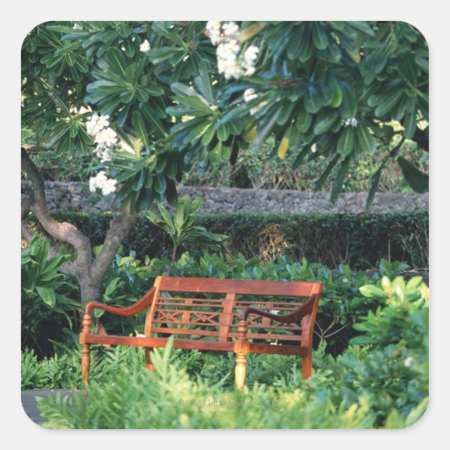 Bench Quadratischer Aufkleber (Vorderseite)