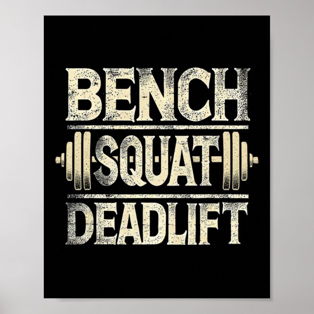 Bench Squat Deadlift Barbell Bodybuilding Poster (Vorne)
