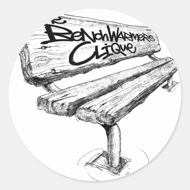 Benchwärmers_Logo_gespitzt Mitte Runder Aufkleber (Vorderseite)
