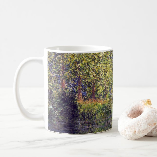 Bend in Epte River bei Giverny von Claude Monet Kaffeetasse (Mit Donut)