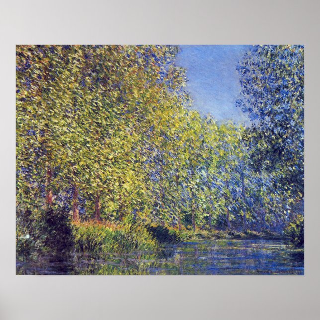 Bend in Epte River bei Giverny von Claude Monet Poster (Vorne)