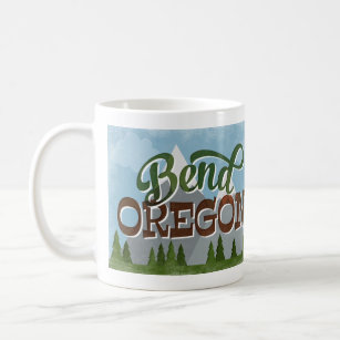 Bend Oregon Fun Retro Snowy Mountains Kaffeetasse
