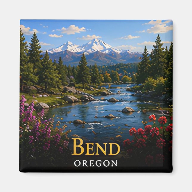 Bend Oregon High Desert & Cascade Trails 🗺️ Magnet (Vorne)