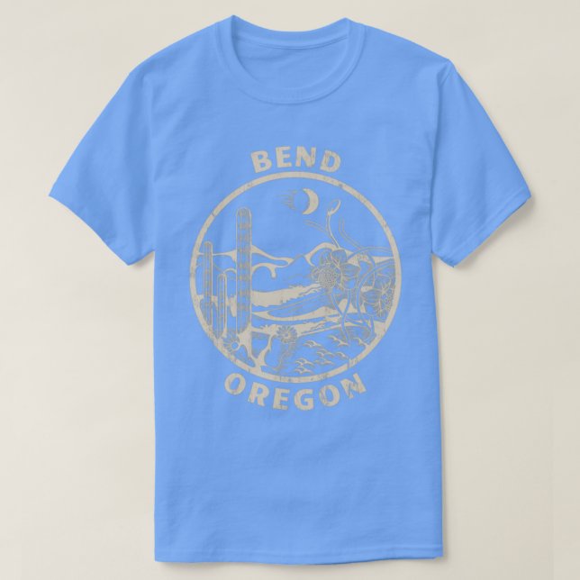 Bend Oregon Linocut Desert Illustration T-Shirt (Design vorne)