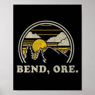 Bend Oregon Or T-Shirt Vintage Wandern Berge Te Poster