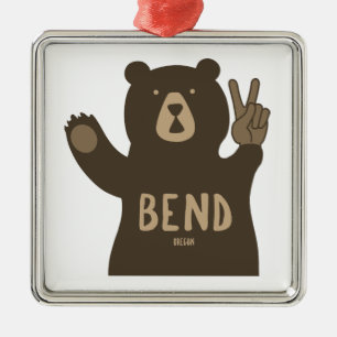Bend Oregon Peace Bear Ornament Aus Metall