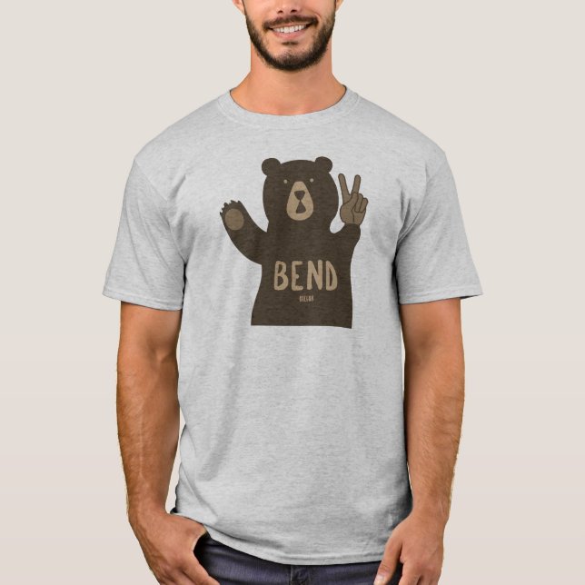 Bend Oregon Peace Bear T-Shirt (Vorderseite)