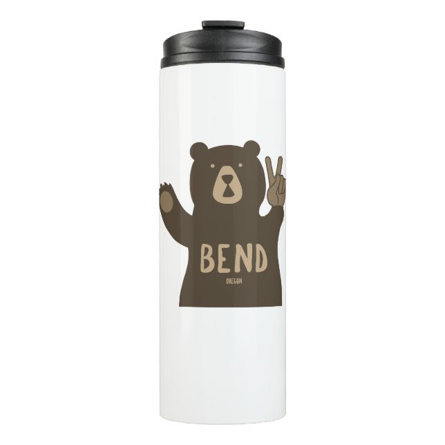 Bend Oregon Peace Bear Thermosbecher (Vorderseite)