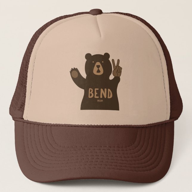 Bend Oregon Peace Bear Truckerkappe (Vorderseite)
