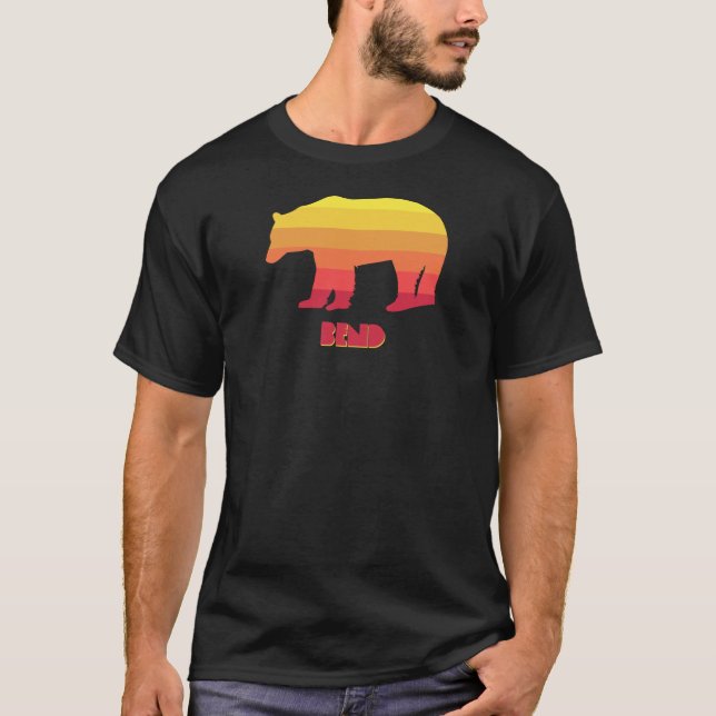 Bend Oregon Rainbow Bear T-Shirt (Vorderseite)
