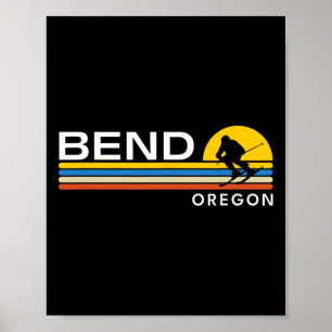 Bend Oregon Skifahren Vintag Retro Souvenirs Poster