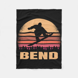 Bend Oregon Snowboarden Outdoor Vintag oder Retro Fleecedecke
