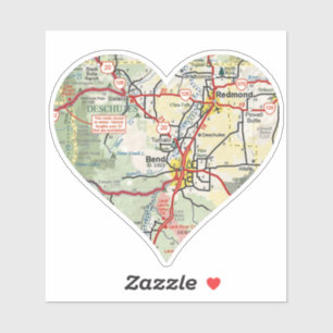 Bend und Redmond ODER Karte Aufkleber