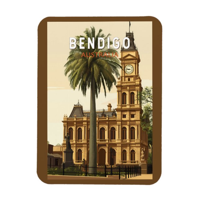 Bendigo Australia Reisen Art Vintag Magnet (Vertikal)