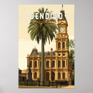 Bendigo Australia Reisen Art Vintag Poster