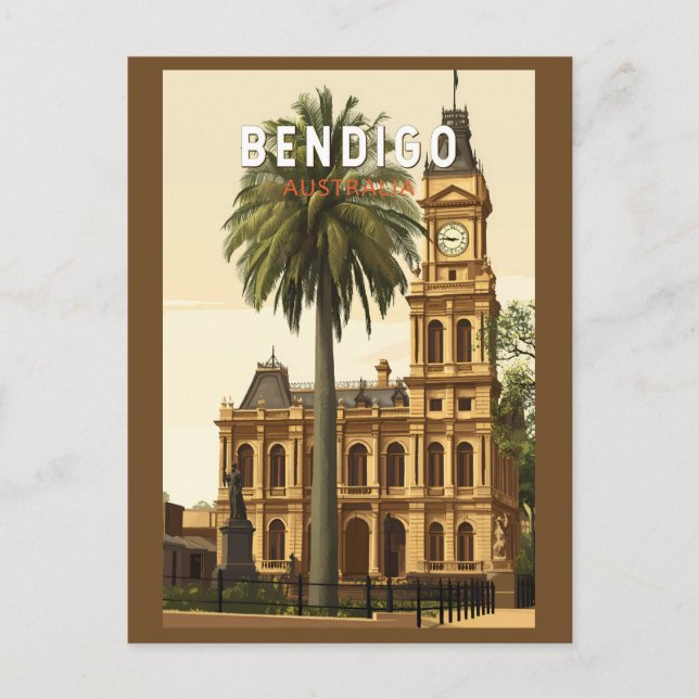 Bendigo Australia Reisen Art Vintag Postkarte (Vorderseite)