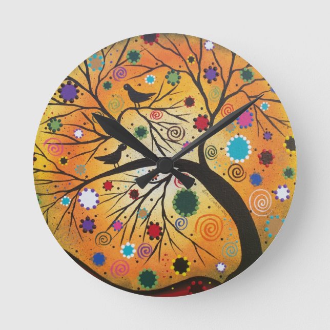 Bendind Zweig_Everett, Day of The Dead, Mexican Runde Wanduhr (Vorderseite)