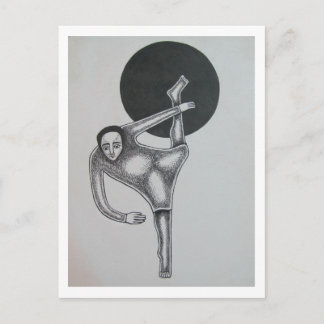 Bending Figure und schwarzer Kreis von Hassan Wahb Postkarte