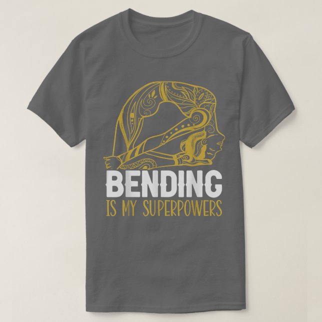 Bending Is My Superpowers Spiritual Workout Yoga L T-Shirt (Design vorne)