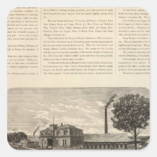 Benedict und Burnham Manufacturing Company Quadratischer Aufkleber