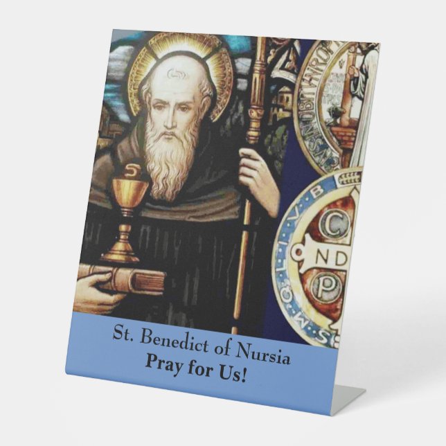 Benedikt von Nursia Sockelschild (Vorderseite)