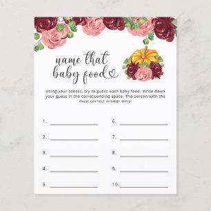 Benennen Sie das Baby Food Dusche Spiel