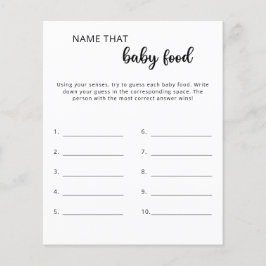 Benennen Sie das Baby Food Dusche Spiel