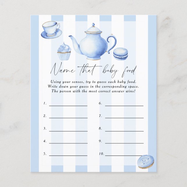 Benennen Sie das Babynahrung-Duschspiel - Tee-Part (Vorderseite)