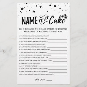 Benennen Sie das Kuchen Bridal Spiel mit Answers