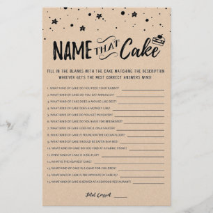 Benennen Sie das Kuchen Bridal Spiel mit Answers