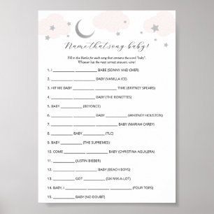 Benennen Sie das Song Baby Shooting Game Poster