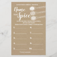 Benennen Sie das Spice Brautparty-Spiel Englisch S