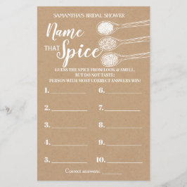 Benennen Sie das Spice Brautparty-Spiel Englisch S