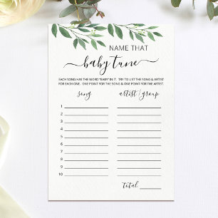 Benennen Sie die Baby Tuning Baby Shower Game Card Einladung