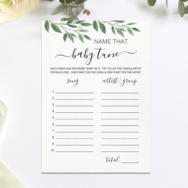 Benennen Sie die Baby Tuning Baby Shower Game Card Einladung (Von Creator hochgeladen)