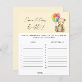 Benennen Sie dieses Lied Baby Dusche Spiel - Bär