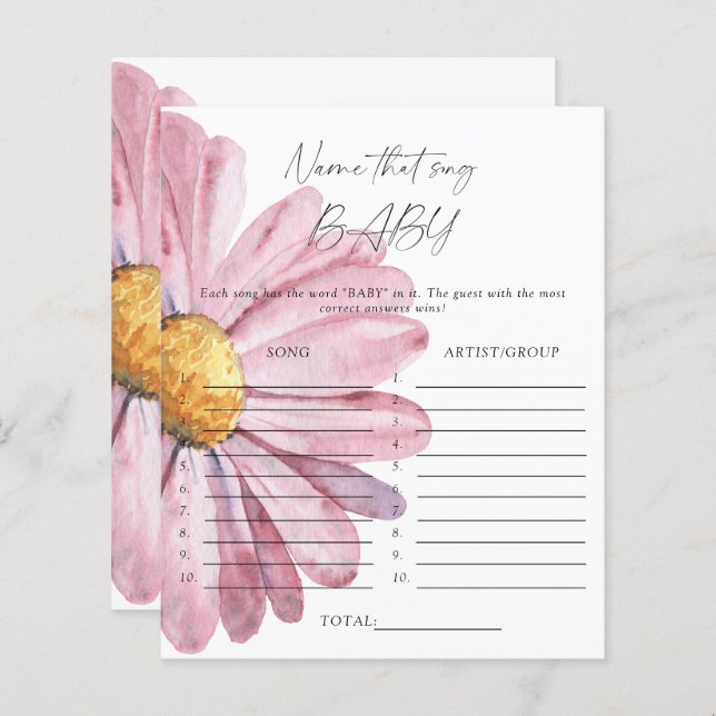 Benennen Sie dieses Lied Baby Dusche Spiel - mies (Vorne/Hinten)