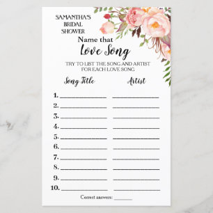 Benennen Sie dieses Lied Brautparty englisch Spani