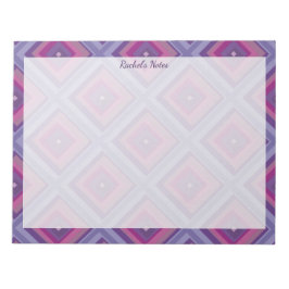 Benennen Sie Lila Pink Diamond Muster Quadrate Sch Notizblock