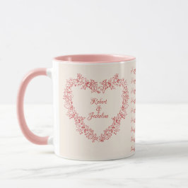 Benennen Sie Rosa Herz Blumenfloral Vintag. Valent Tasse