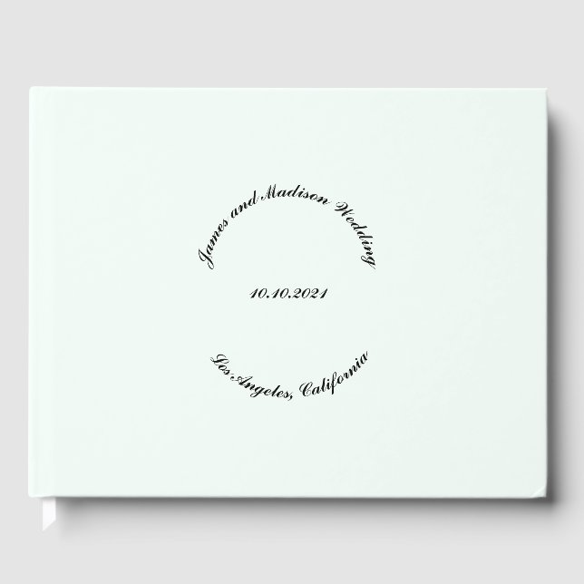 Benennung, Datum, grüne Hochzeit mit leichter Minz Gästebuch (Vorderseite)